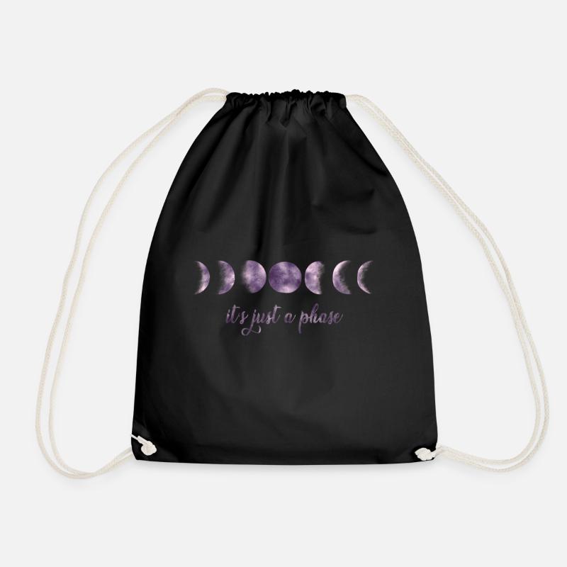 it‘s just a phase, Mondphase, Moon, Nachthimmel - Turnbeutel - Schwarz