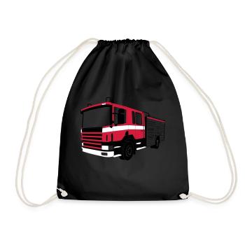 Camion de pompier - Sac de sport léger - noir - Devant
