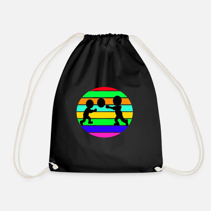 kid playing - Drawstring Bag - black
