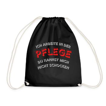 Ich arbeite in der der Pflege - Turnbeutel - Schwarz - Vorne