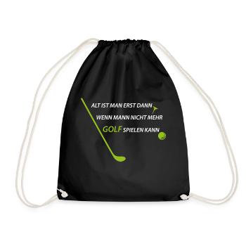 Golf Sport Geschenk Hole - Turnbeutel - Schwarz - Vorne