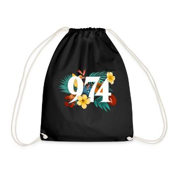 974 Flowers - Drawstring Bag - black - Front
