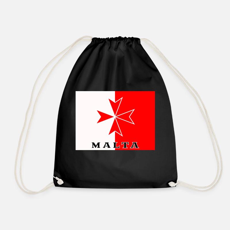 Flagge Malta - Turnbeutel - Schwarz
