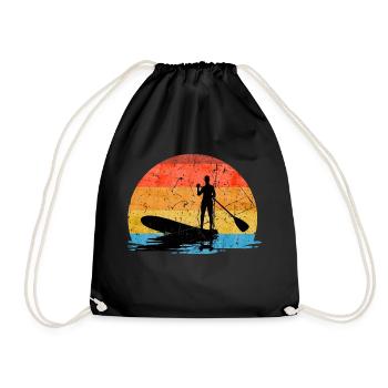 STAND UP PADDLE PADDLING SUP PADDLEBOARDING SURFER - Drawstring Bag - black - Front