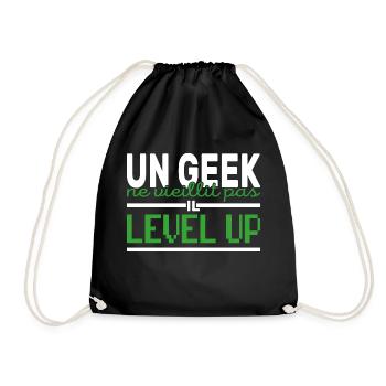 Un Geek ne vieillit Pas il Level up - Sac de sport léger - noir - Devant