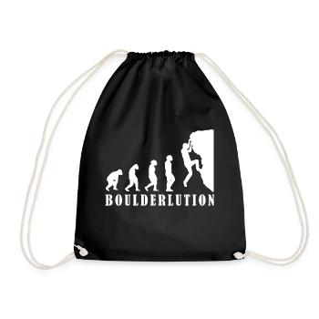 Bouldern Klettern Evolution Bergsteiger Geschenk - Turnbeutel - Schwarz - Vorne