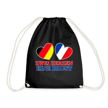 Deutschland Frankreich Deutsch Franzose - Turnbeutel - Schwarz - Vorne