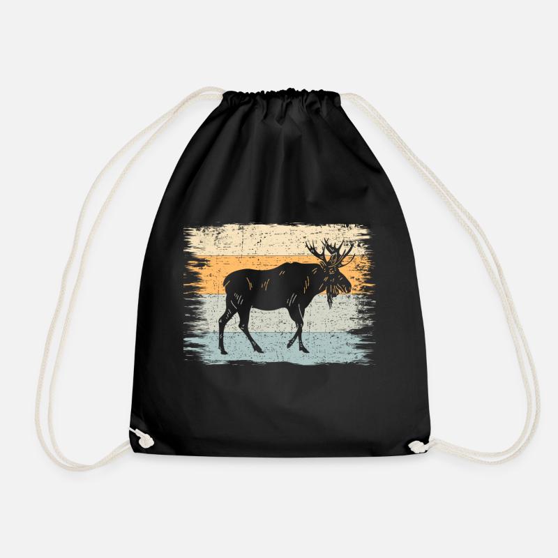 elk - Drawstring Bag - black