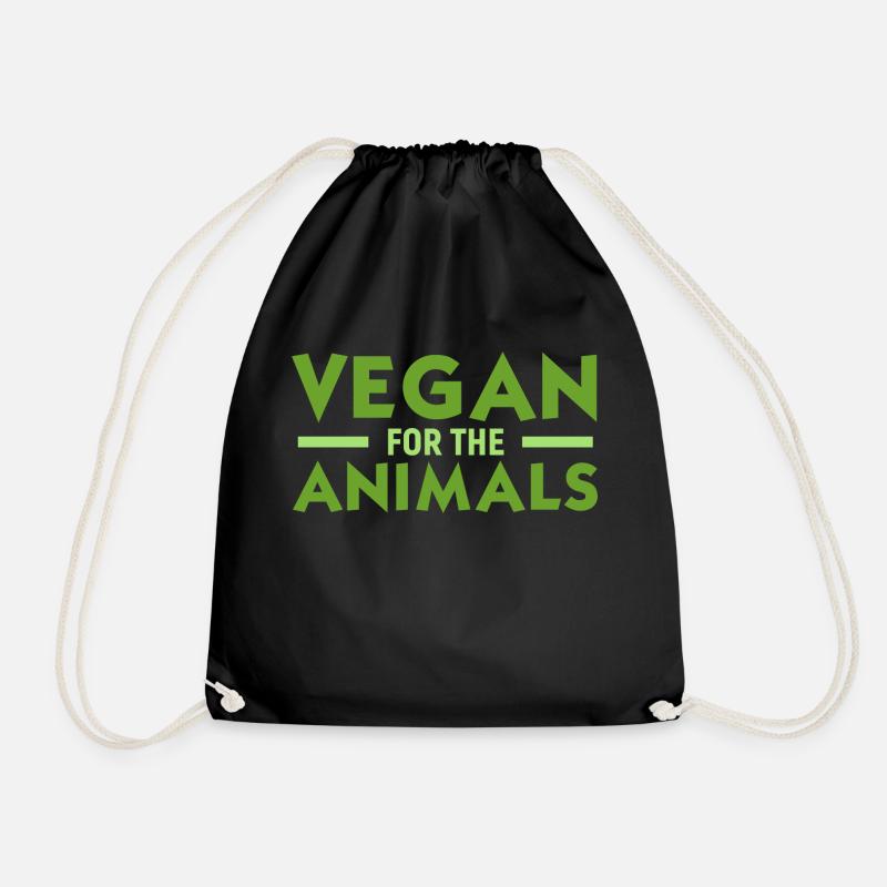 Vegan for Animals - Drawstring Bag - black