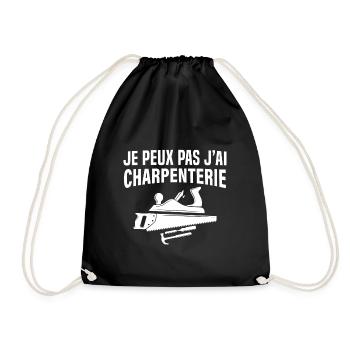 Je peux pas j'ai charpenterie cadeau charpentier - Sac de sport léger - noir - Devant