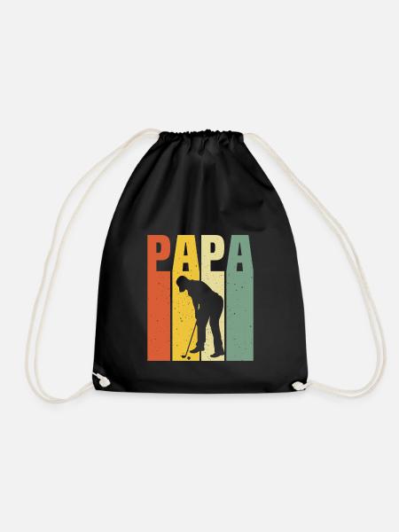 retro papa golfer golfer dad t-shirt golf dad - Turnbeutel - Schwarz