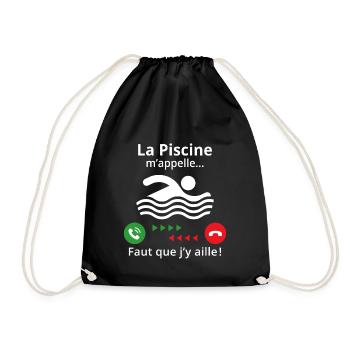 la piscine m'appelle il faut que j'y aille - Sac de sport léger - noir - Devant