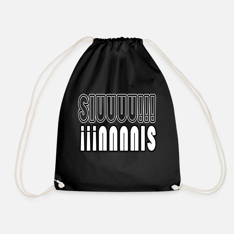 SIUUUU!!! - Drawstring Bag - black
