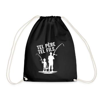 futur pêcheur comme papa cadeau pêcheur papa - Sac de sport léger - noir - Devant