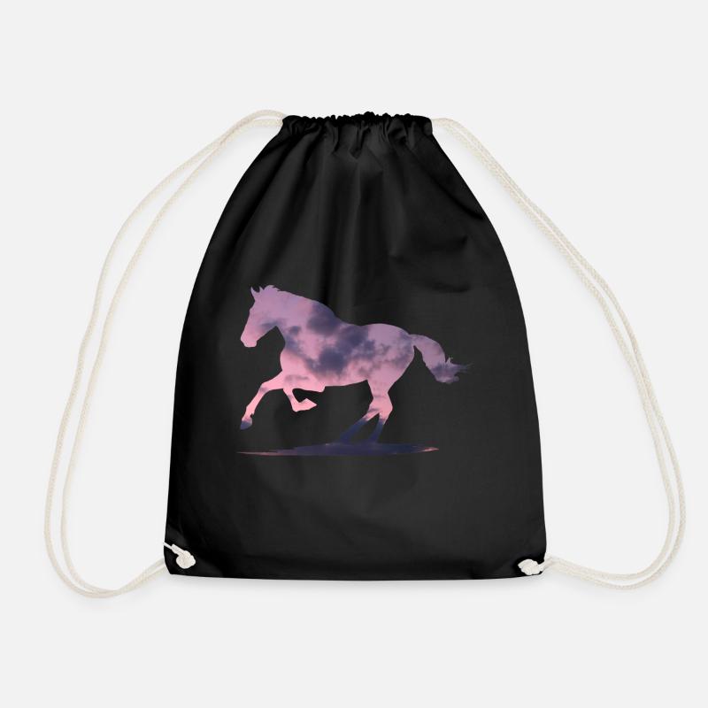 Cloud Horse - Drawstring Bag - black