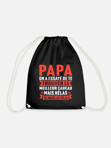 Fête des pères cadeau père papa - Sac de sport léger - noir