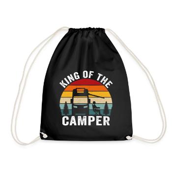 King of the camper funny camper t-shirt camping - Sac de sport léger - noir - Devant