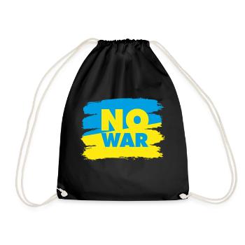 Frieden Ukraine no war Peace мир Krieg Flagge - Turnbeutel - Schwarz - Vorne