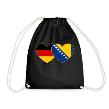 Allemagne Bosnie Drapeau Coeur - Sac de sport léger - noir - Devant