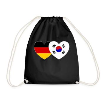 Allemagne Corée du Sud Drapeau Coeur - Sac de sport léger - noir - Devant