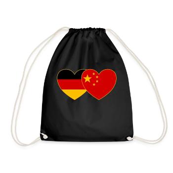 Allemagne Chine Drapeau Cœur - Sac de sport léger - noir - Devant