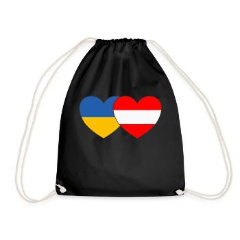 Ukraine Autriche Drapeau Cœur - Sac de sport léger - noir - Devant