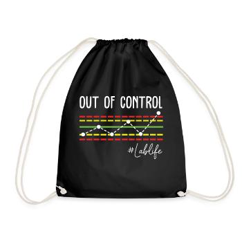 Scientist Chemistry Lover Lab Tech QC Control - Drawstring Bag - black - Front