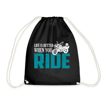 La vie est meilleure quand vous conduisez une moto de motard - Sac de sport léger - noir - Devant