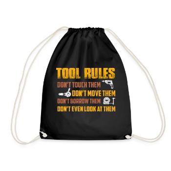 Règles de l’outil Ne les touchez pas Ne bougez pas Garage Me - Sac de sport léger - noir - Devant