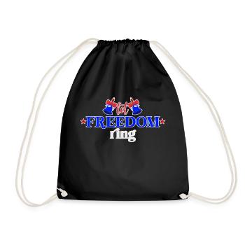 Let Freedom Ring - Drawstring Bag - black - Front