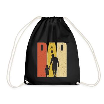 retro dad and son - Sac de sport léger - noir - Devant