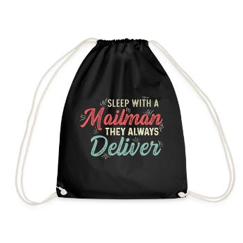 Schlaf mit Mailman Komiker Gift - Turnbeutel - Schwarz - Vorne