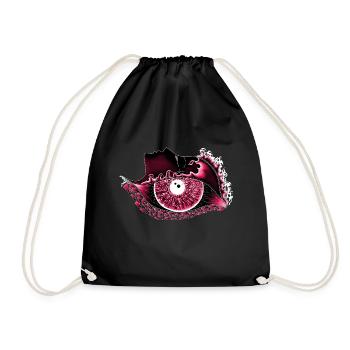 Grand œil rouge, œil, réaliste - Sac de sport léger - noir - Devant