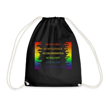 Love is Love - To be Respected - LGBT - Turnbeutel - Schwarz - Vorne
