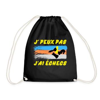 Je peux pas j ai échecs (jaune) - Sac de sport léger - noir - Devant