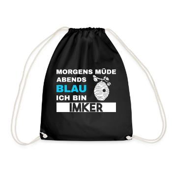 Morgens Müde Abends Blau Imker - Turnbeutel - Schwarz - Vorne