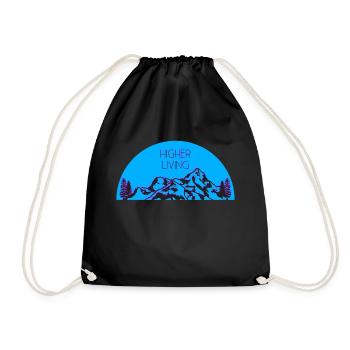 Higher Living Mountain Kid Mountain Life Alps - Drawstring Bag - black - Front
