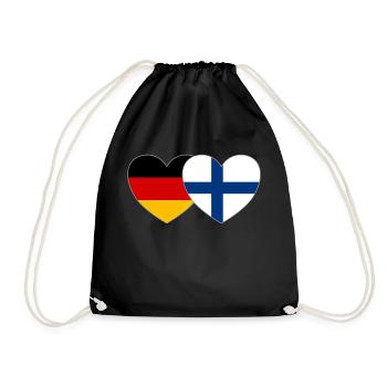 Allemagne Finlande Drapeau Cœur - Sac de sport léger - noir - Devant
