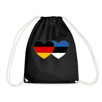 Allemagne Estonie Drapeau Coeur - Sac de sport léger - noir - Devant