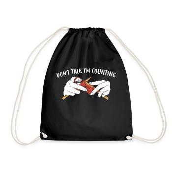 Don't Talk I'm Counting Knitting - Drawstring Bag - black - Front
