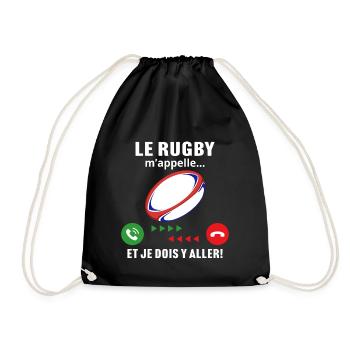 le rugby m'appelle cadeau rugby - Sac de sport léger - noir - Devant