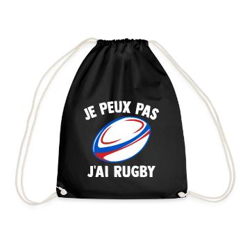 Je peux pas j'ai rugby humour sport rugby - Sac de sport léger - noir - Devant