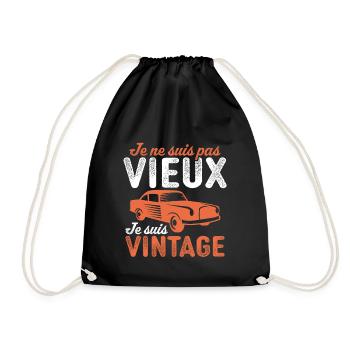 je suis vintage cadeau humour papy voiture - Sac de sport léger - noir - Devant
