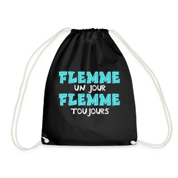 flemme un jour flemme toujours - Sac de sport léger - noir - Devant