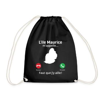 L'île maurice m'appelle faut que j'y aille! - Sac de sport léger - noir - Devant