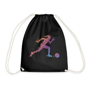 Women's Football Footballer Outfit Women's Jersey - Drawstring Bag - black - Front