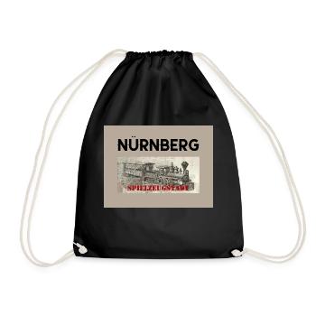 Nürnberg Spielzeugstadt - Eisenbahn - Turnbeutel - Schwarz - Vorne