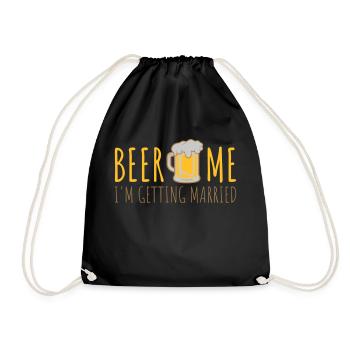 Beer Me Getting Married - Drawstring Bag - black - Front