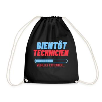 Etudiants | Bientôt Technicien veuillez patienter - Sac de sport léger - noir - Devant