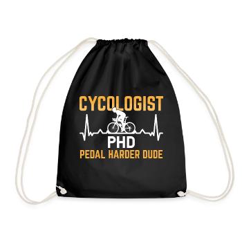 Funny Bicycle Cycologist - Turnbeutel - Schwarz - Vorne